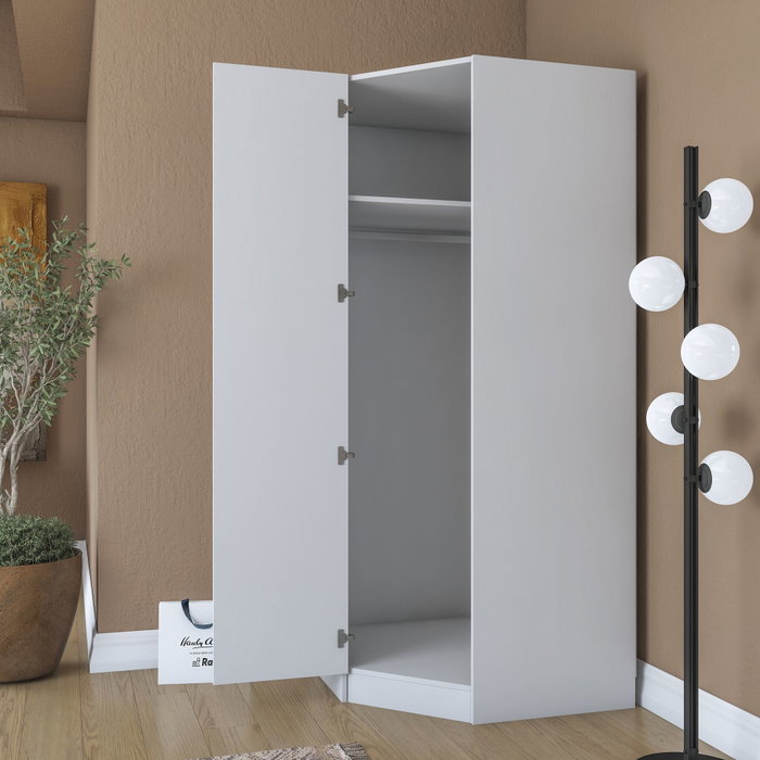Hanah Home Armario Blanco con Estanterías Hanah Home Armario Blanco con Estanterías
